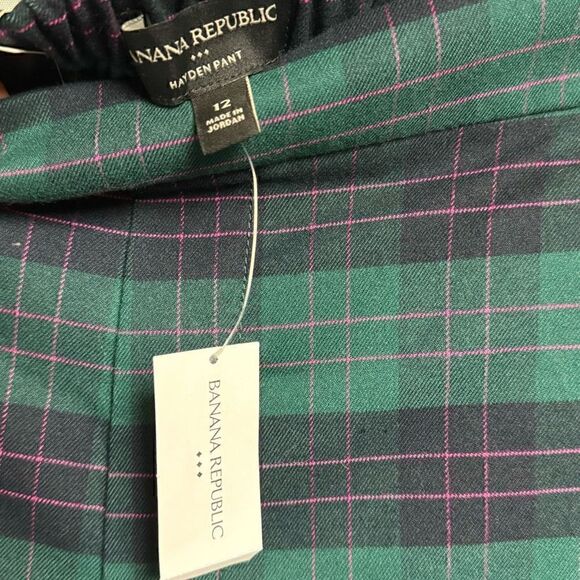Banana Republic Hayden Pant Green Plaid NWT - Picture 6 of 8